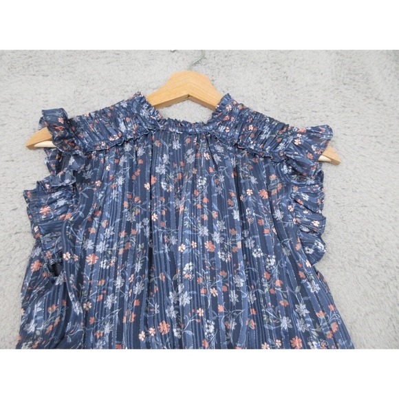 Current Air Dress Women S Blue Floral Cottagecore Smocked Ruffle Feminine Chic - Picture 8 of 16